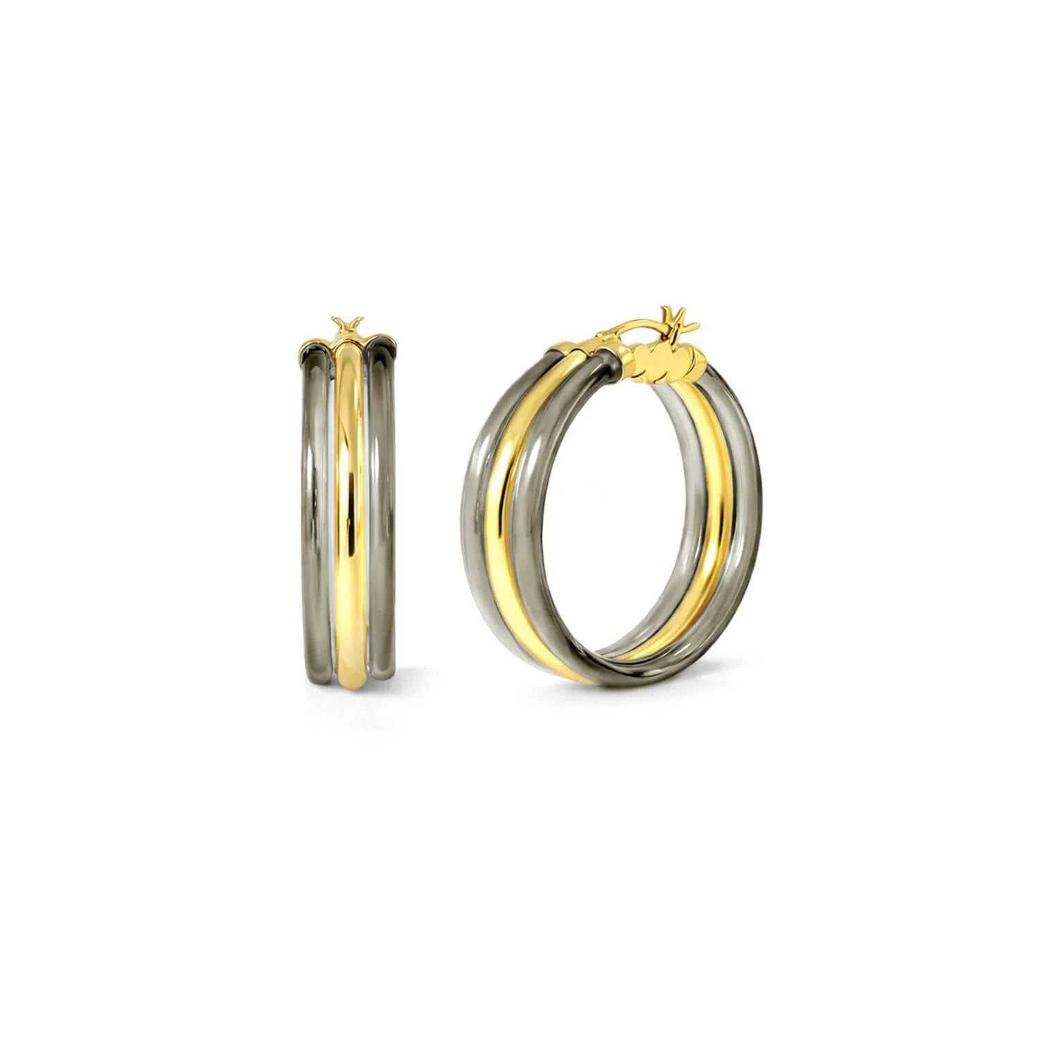 Gold & Honey - Women's Ridge Lucite Hoop Earrings