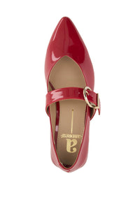 Andrea Women's Low Block Heel Shoes in red - women's shoe - alternate view