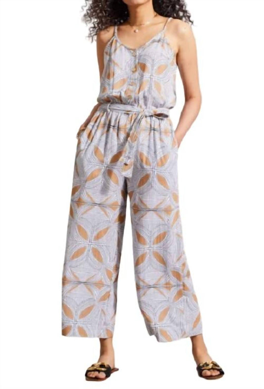 Tribal - Cotton Button Front Jumpsuit