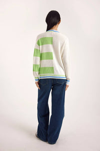 Brodie Cashmere - Valerie Stripe V-neck Sweater