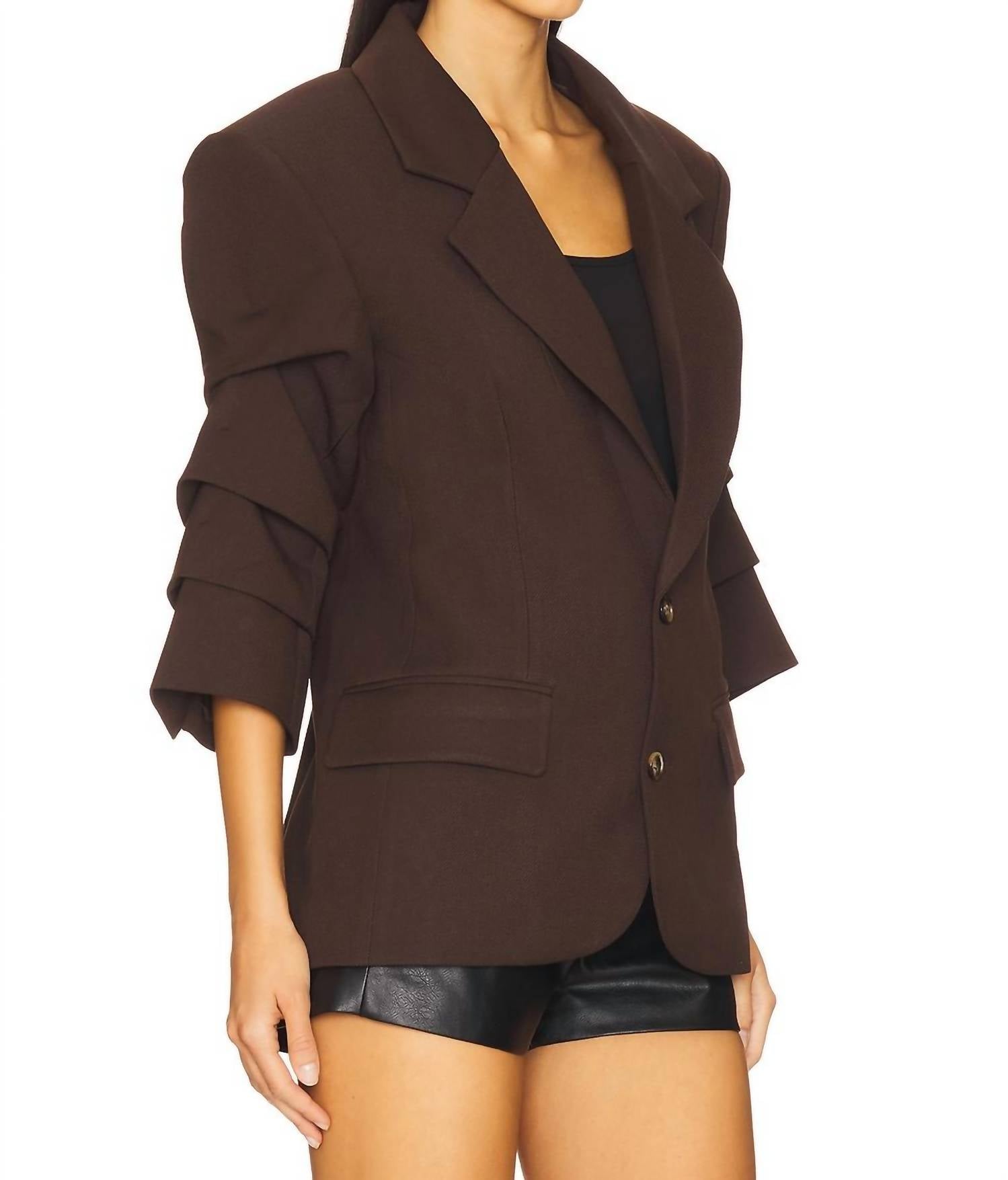 Nonchalant Label - Roma Riched Sleeve Single Breasted Blazer