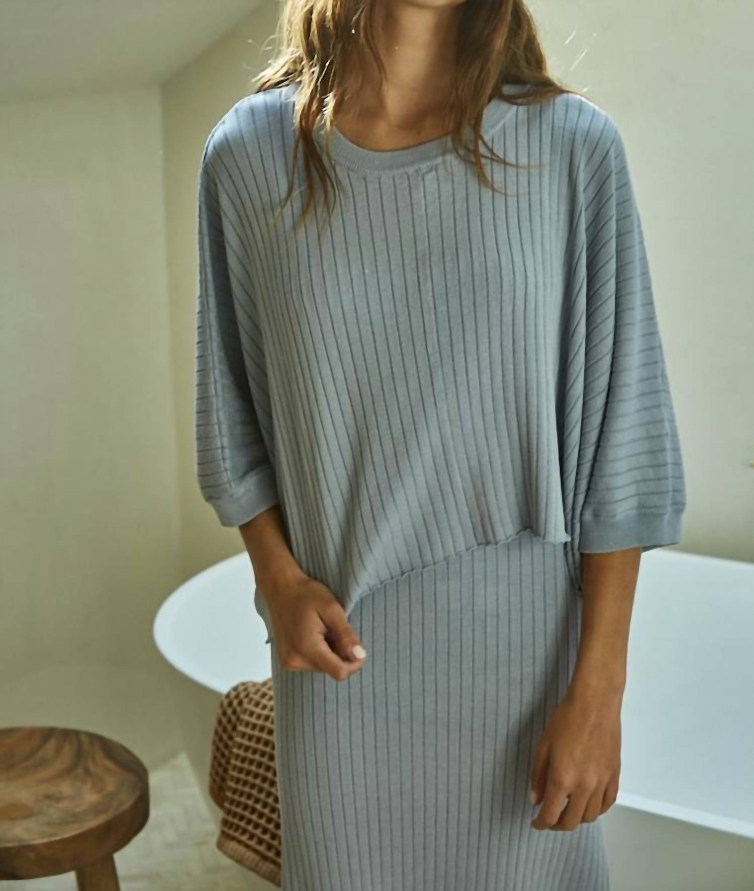 By Together - Knit Sweater Boxy Short Sleeve Top