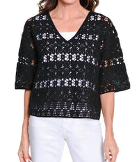 Tru Luxe - Machine Crochet Popover Top