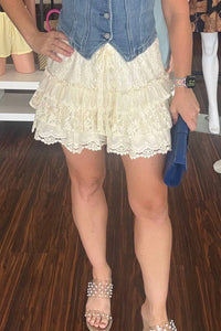 Listicle - Lace Shorts with Ruffle Detail