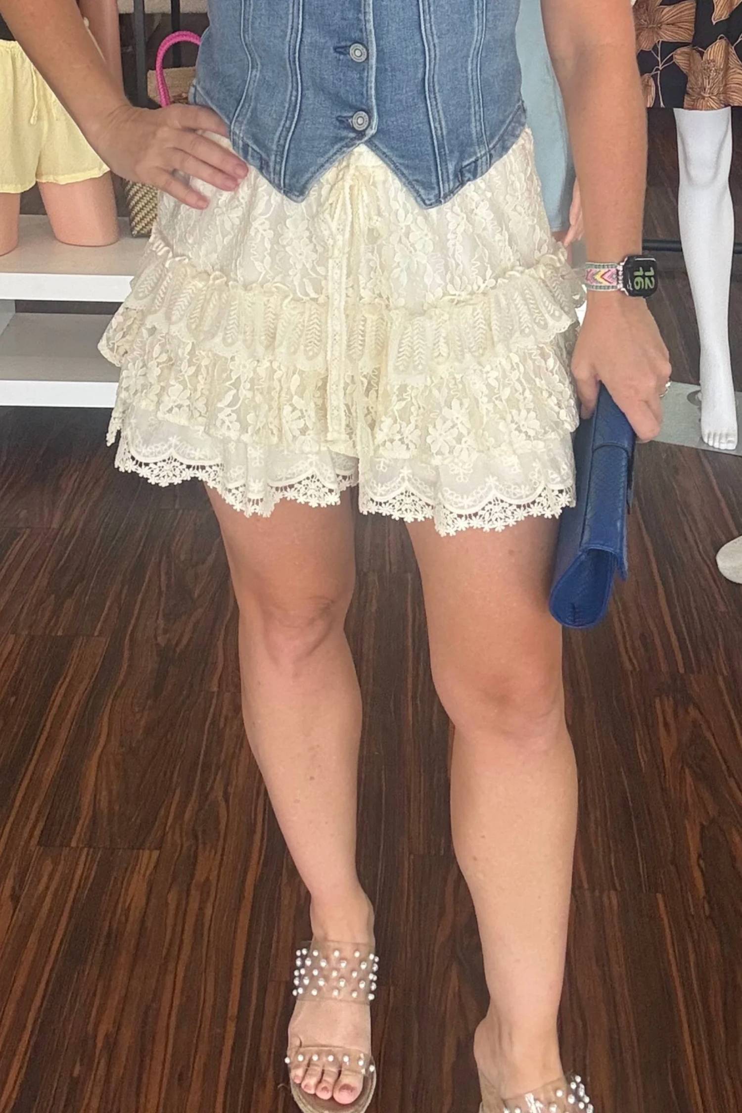 Listicle - Lace Shorts with Ruffle Detail