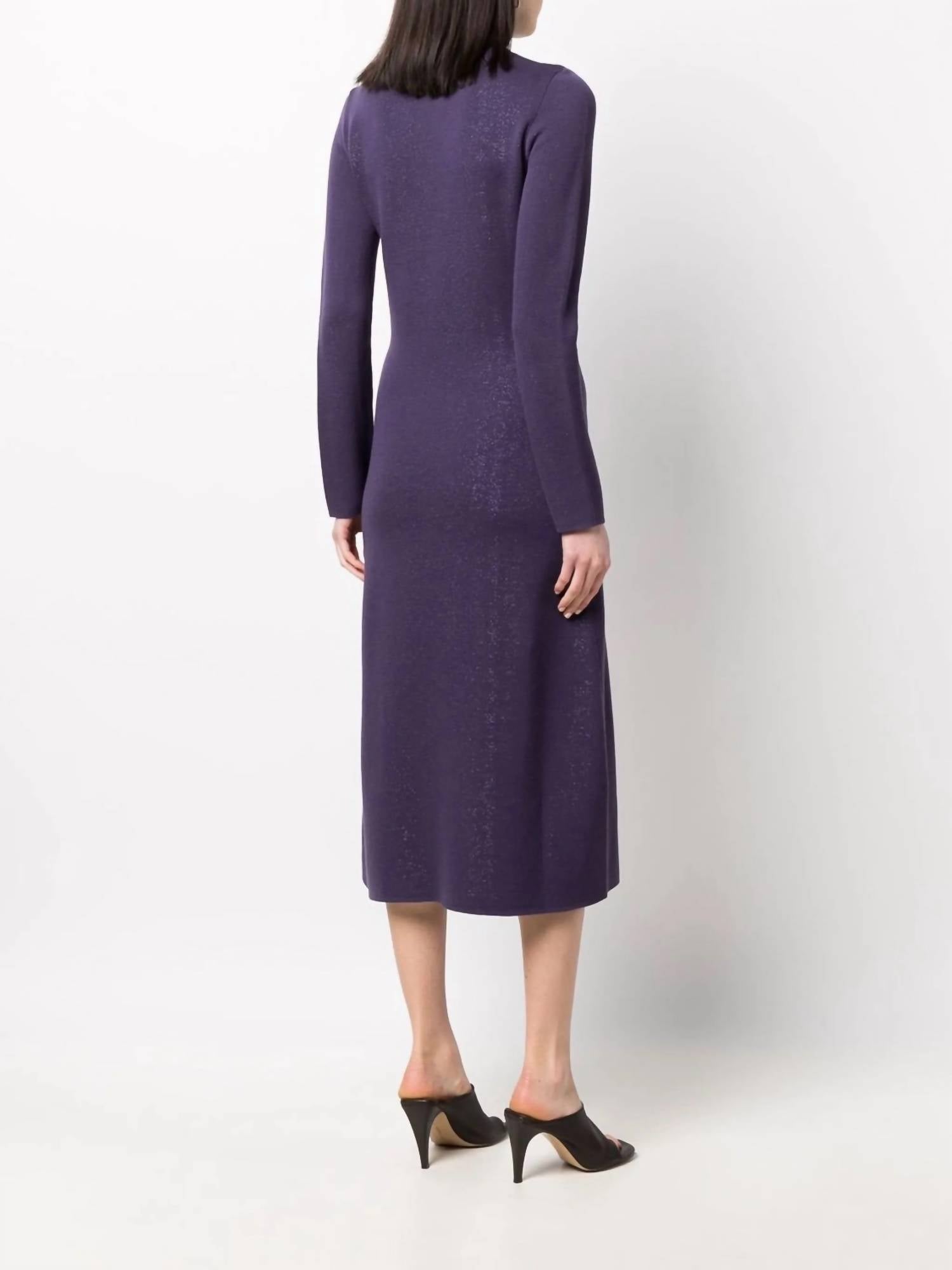 Salvatore Ferragamo - Women's Lamé Wool Midi Dress