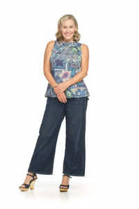 Papillon - Patchwork Stretch Peplum Style Top