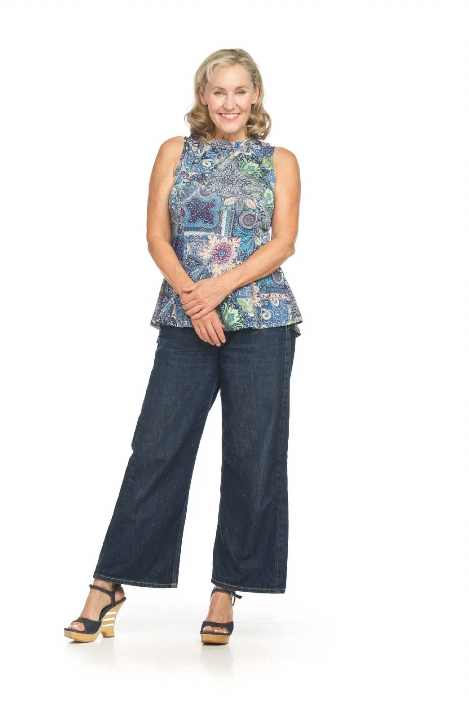 Papillon - Patchwork Stretch Peplum Style Top