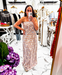 Dress To - Women's Salt Air Print Smock Maxi Dress