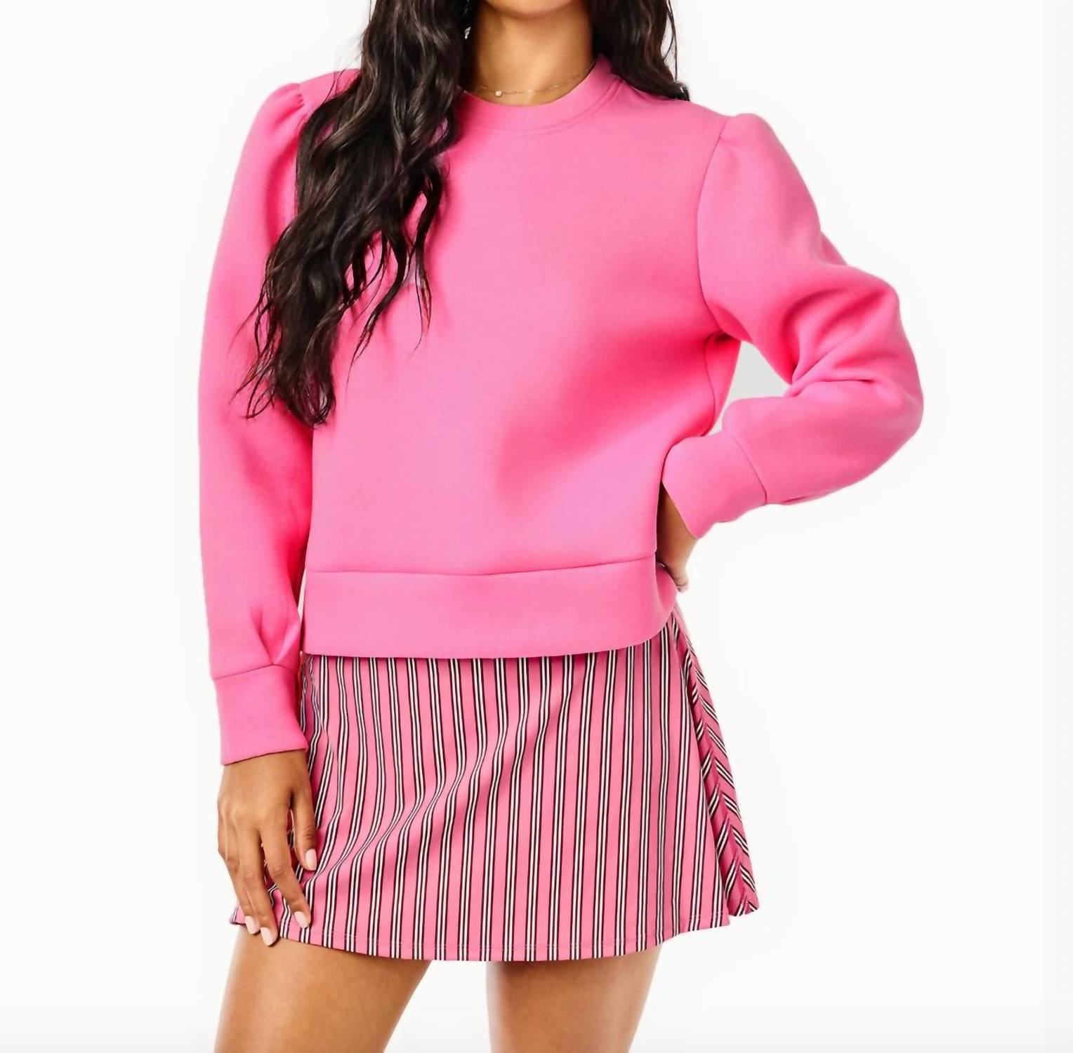 Addison Bay - Ponte Beta Bow Pullover Sweatshirt