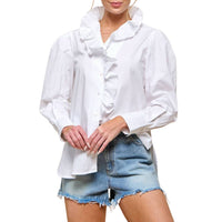 Cezele - Ruffle Long Sleeve Top