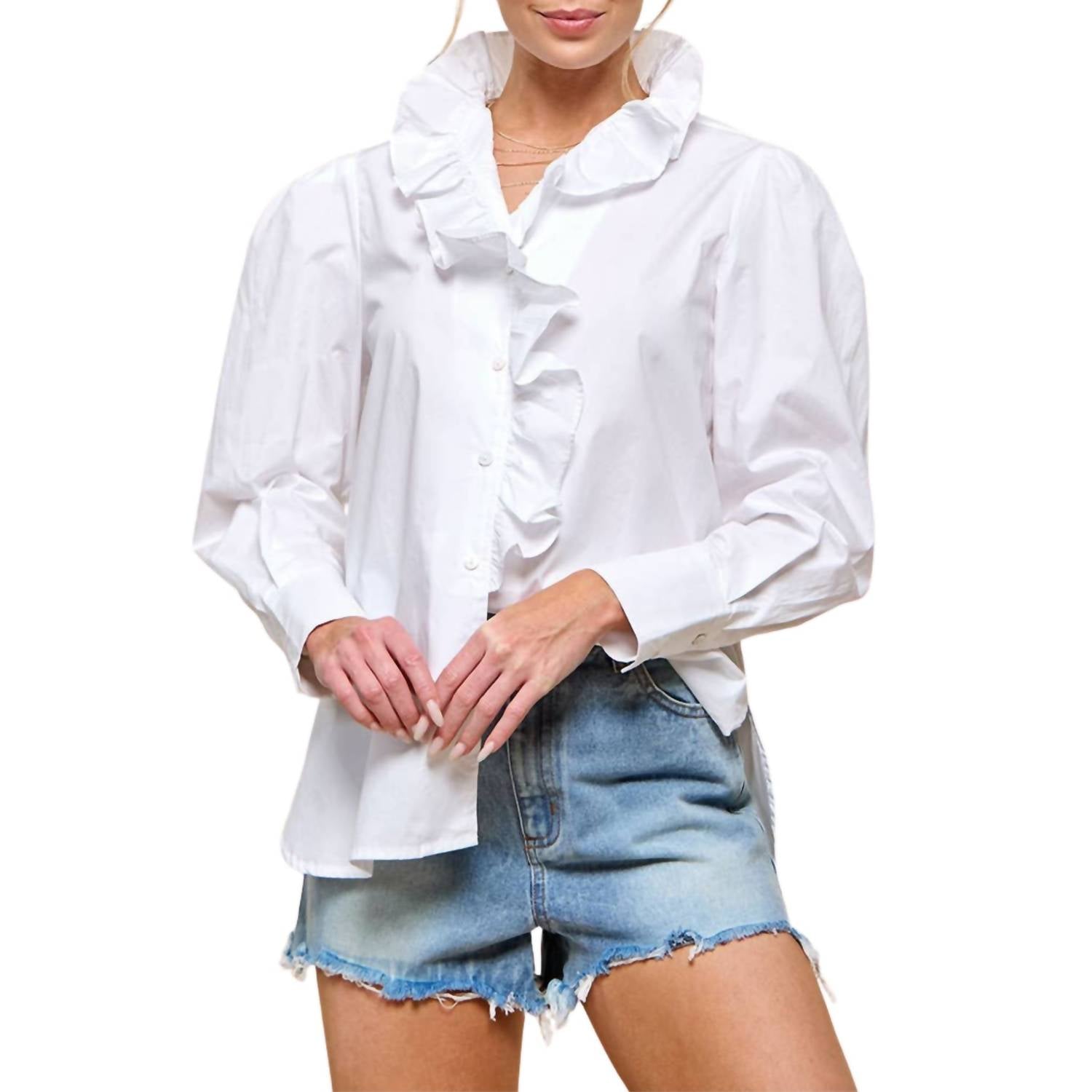 Cezele - Ruffle Long Sleeve Top