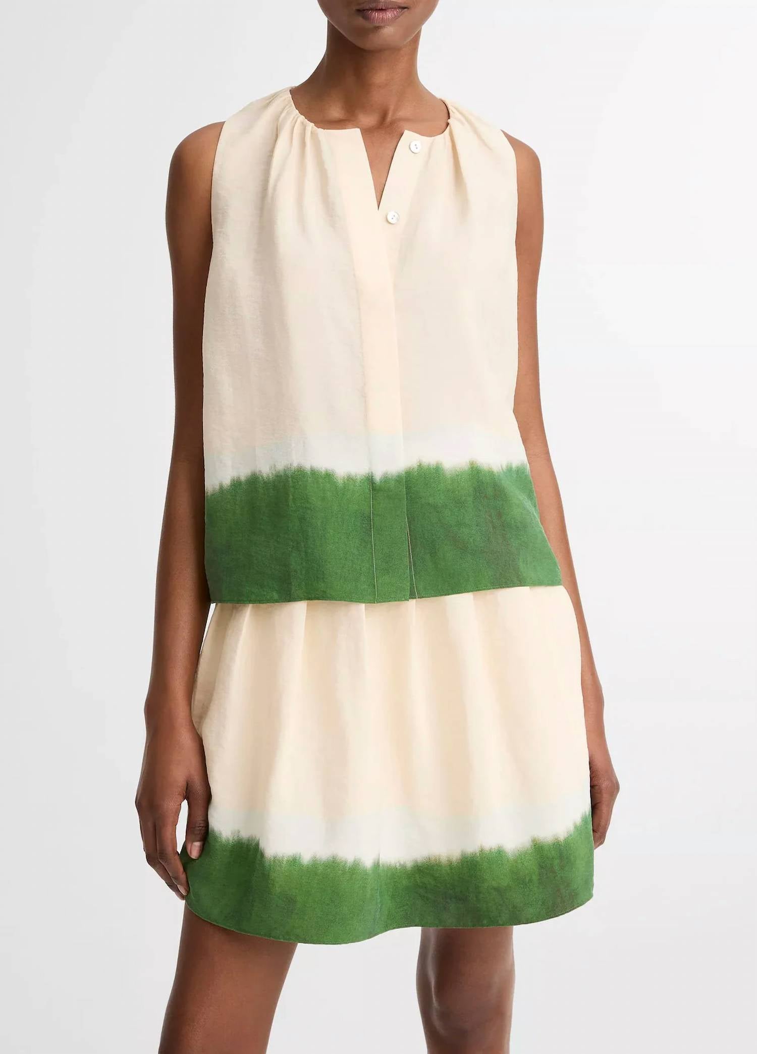 Vince - Dip-dye Sleeveless A-line Top