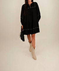 Umgee - Tiered Long Sleeve Dress