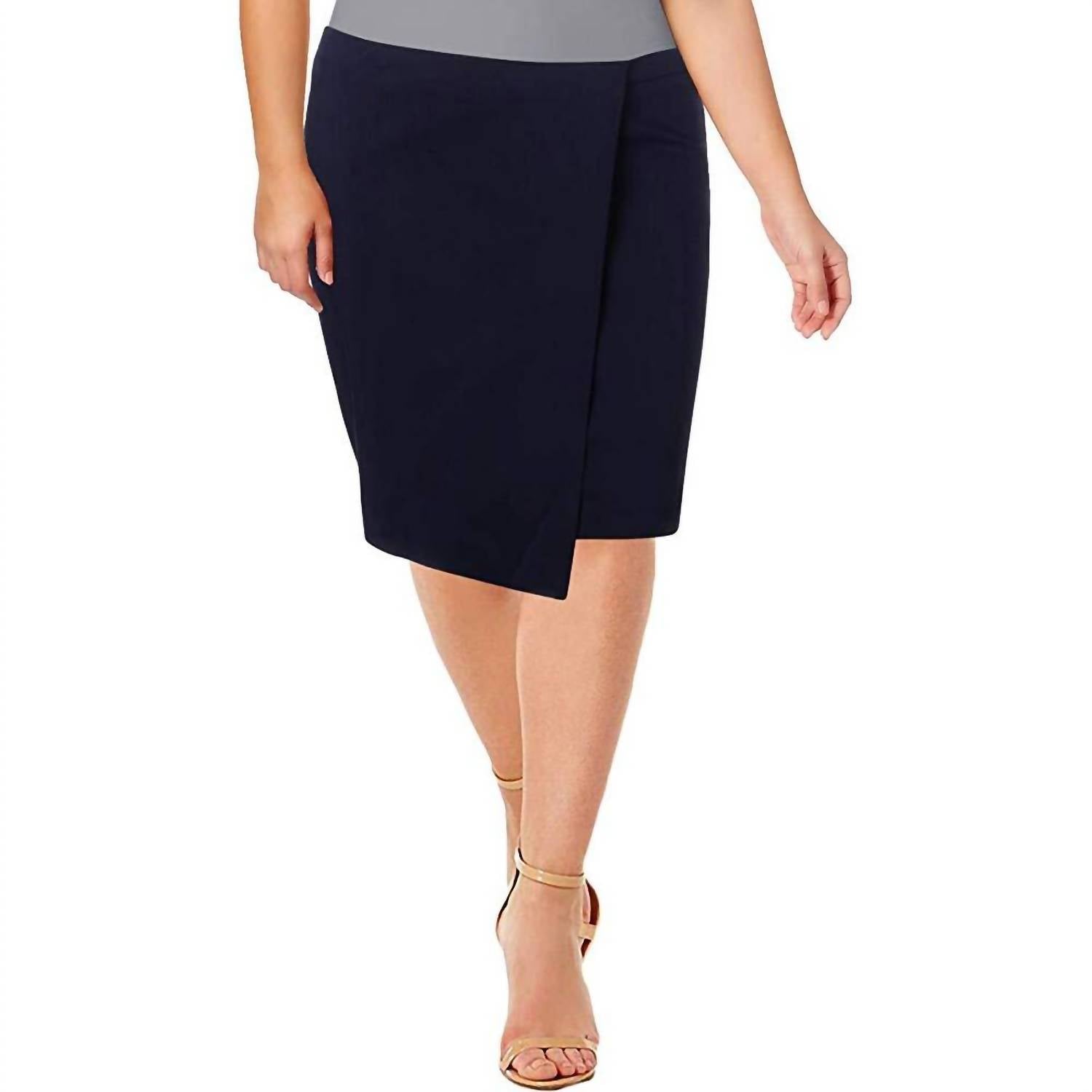 Grace Elements - Asymmetric Faux Wrap Pencil Skirt