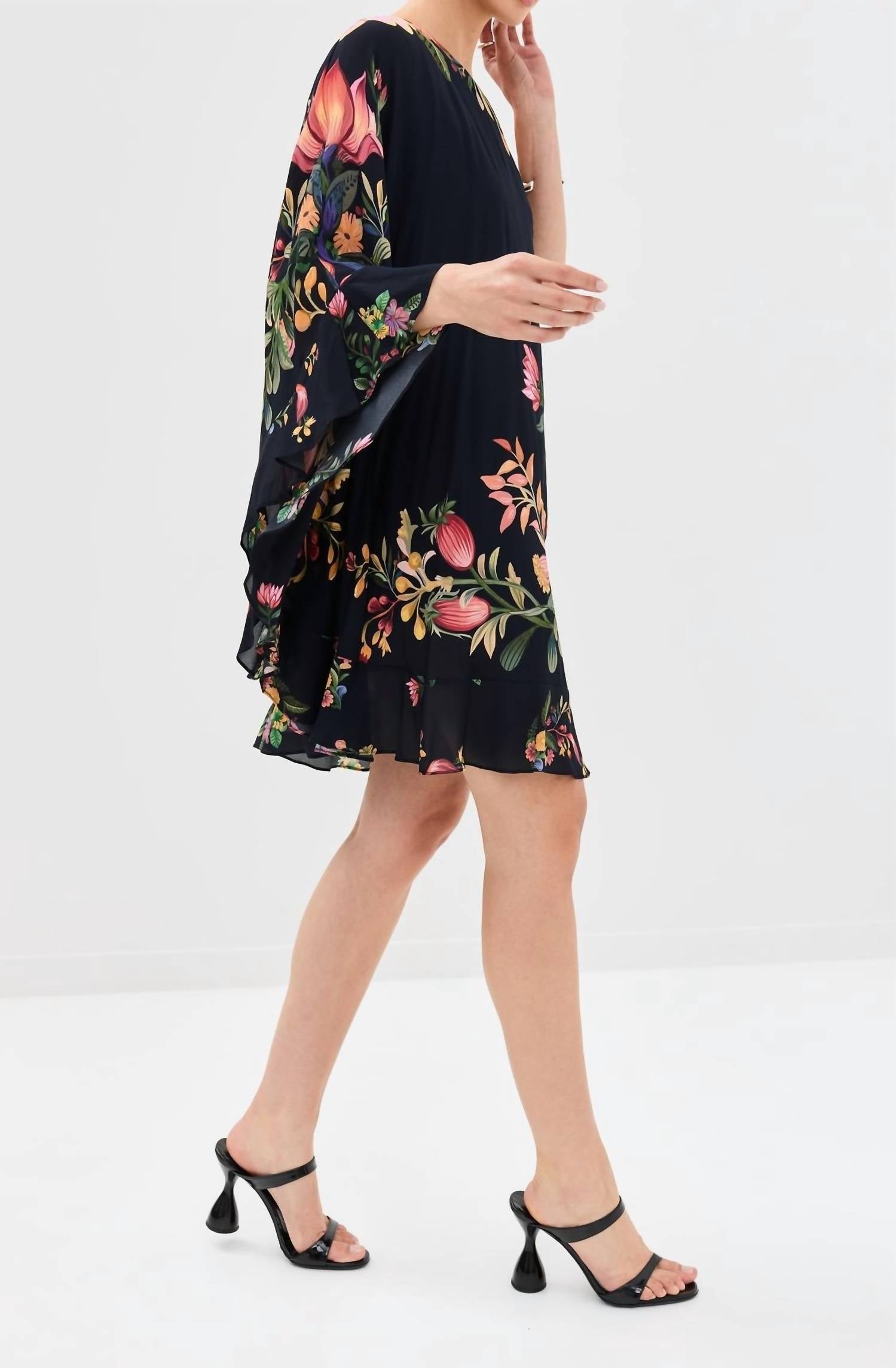 Borgo De Nor - Sheye Viscose Crepe Mini One Shoulder Printed Dress