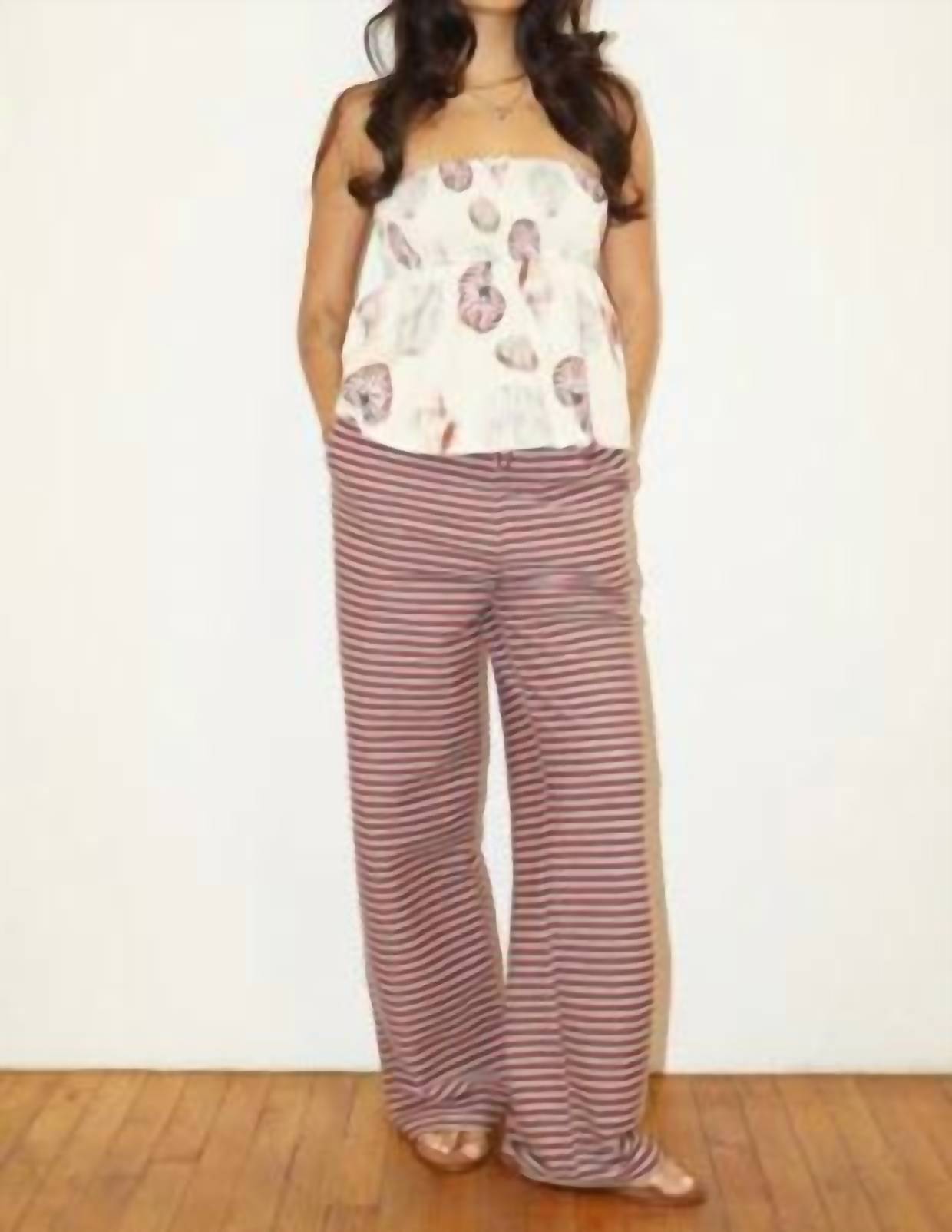 Bailey Rose - The Dylan Stripe Knit Wide Leg Pant
