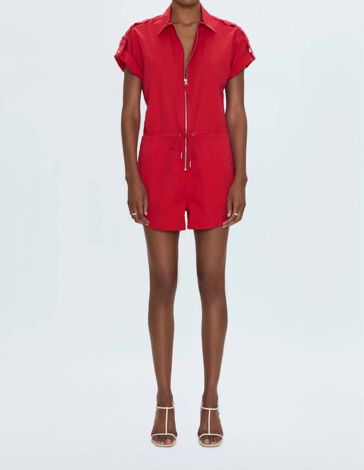 Pistola - Meg Zip Front Short Sleeve Romper