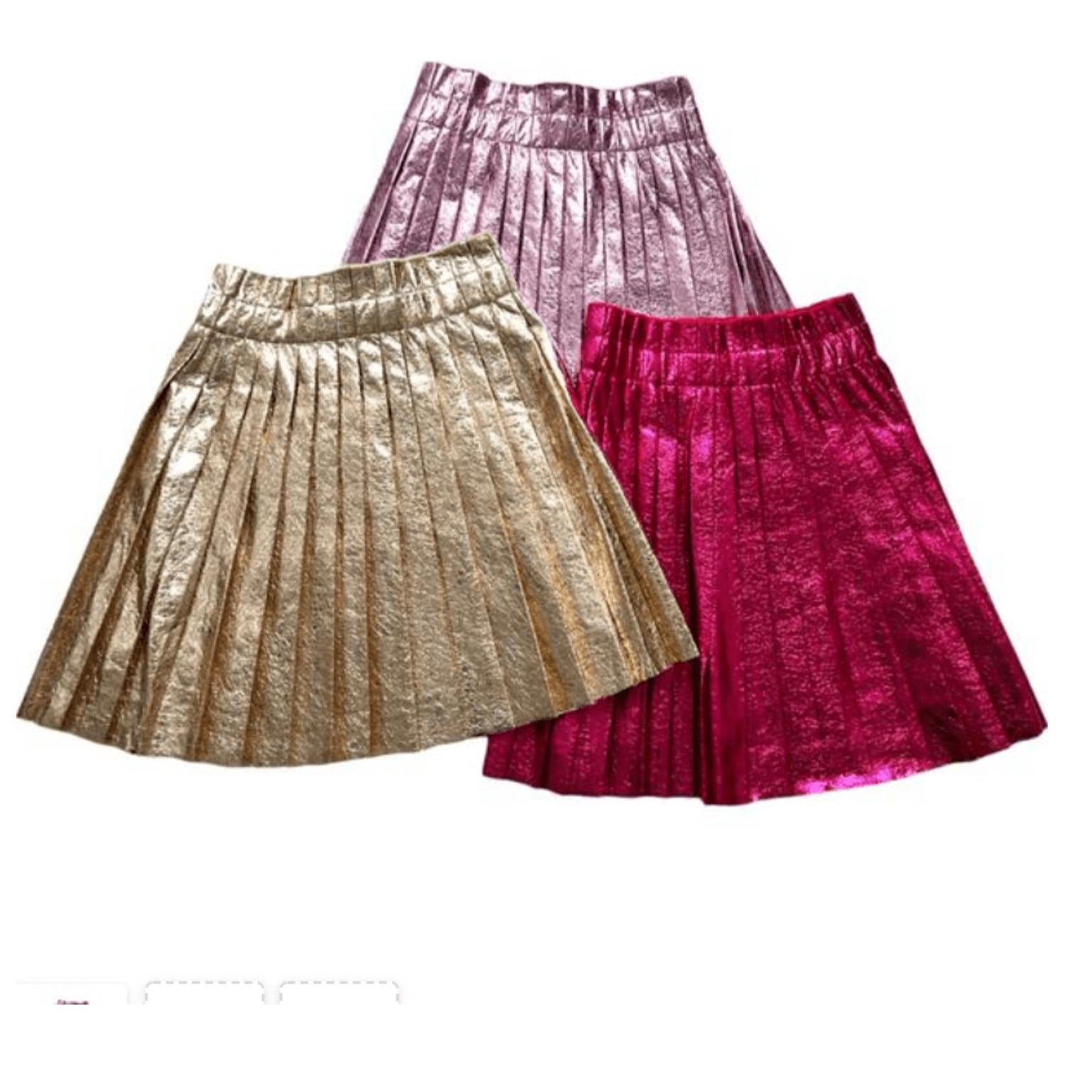Lola + The Boys - Girl's Foil Pleated Skirt
