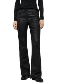 LUISA CERANO Leather Look Flared Pants in black - women's pants