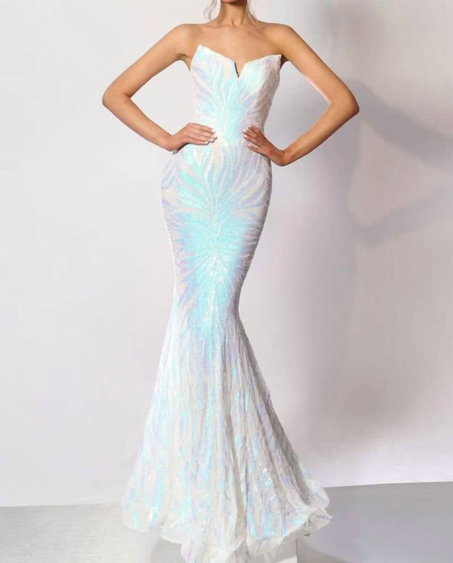 Portia&Scarlett - Foxy V-neckline Floor-length Dress