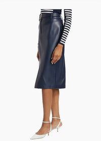 Elie Tahari - Kris Belted Faux Leather Skirt