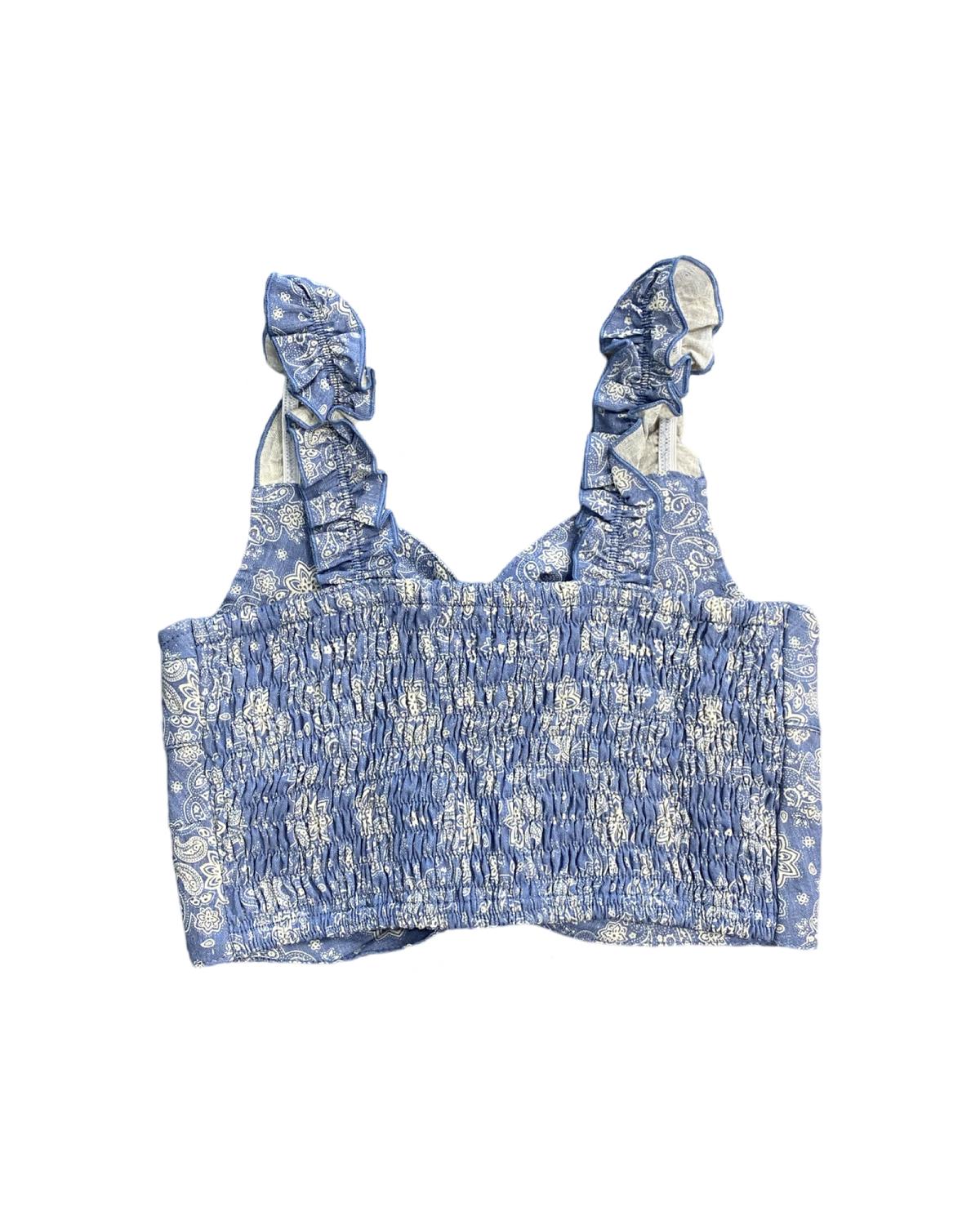 Flowers By Zoe - Girls Bandana Keyhole Front Crop Top
