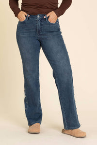 Judy Blue - Straight Dome Studs Detail Jeans