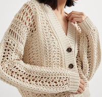Brunello Cucinelli - Long Sleeve Open Weave Cardigan