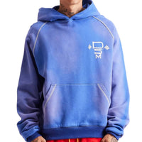 Diet Starts Monday Contrast Stitch Hoodie in washed blue - men's shirt
