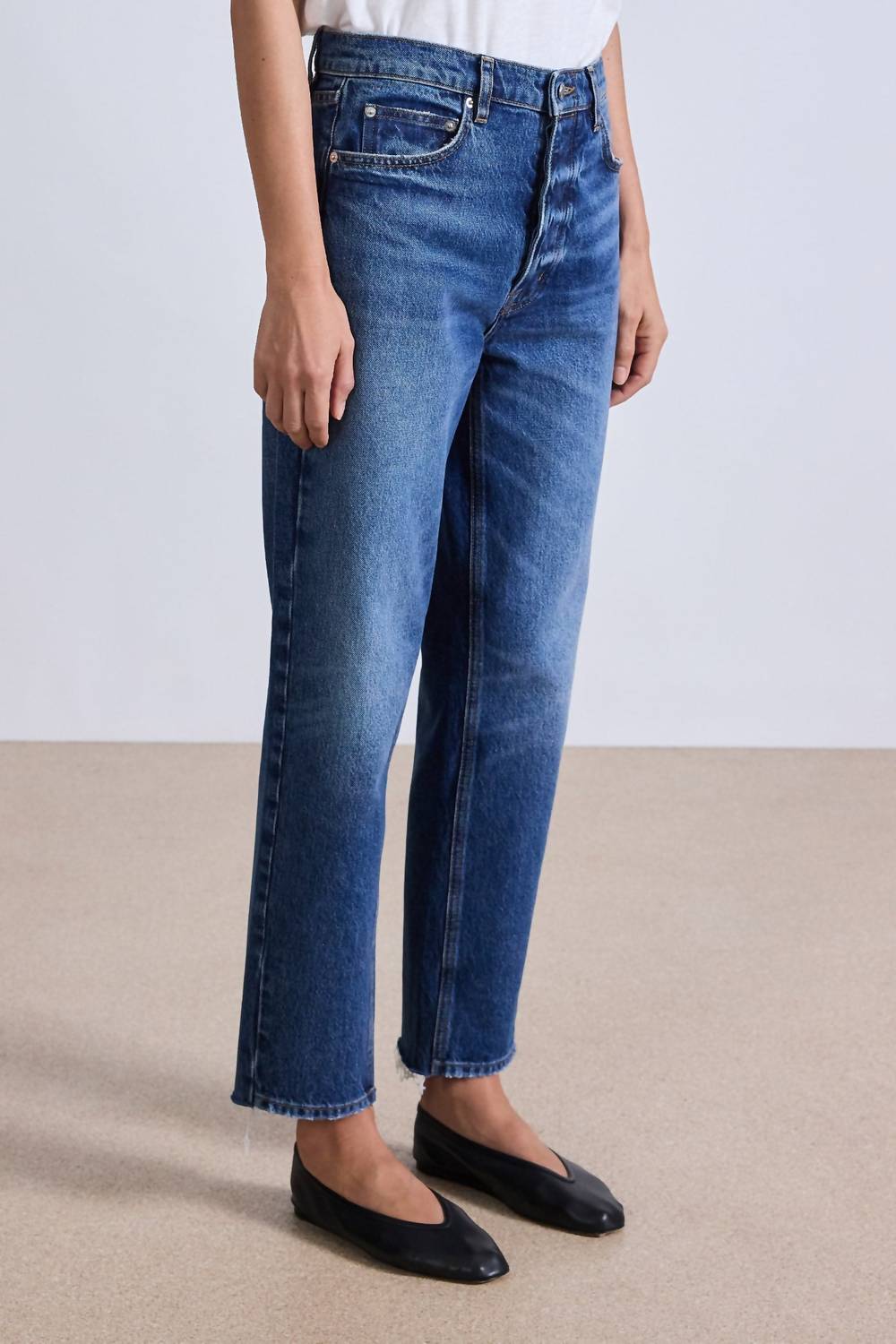 APIECE APART Mensy Mid Rise Jean in vintage blue wash - women's jeans - alternate view