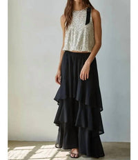 By Together - Sequin Sleeveless Crop Top With Bow