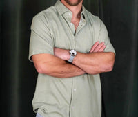 Stone Rose - Men's Technical Pique Button Down Shirt