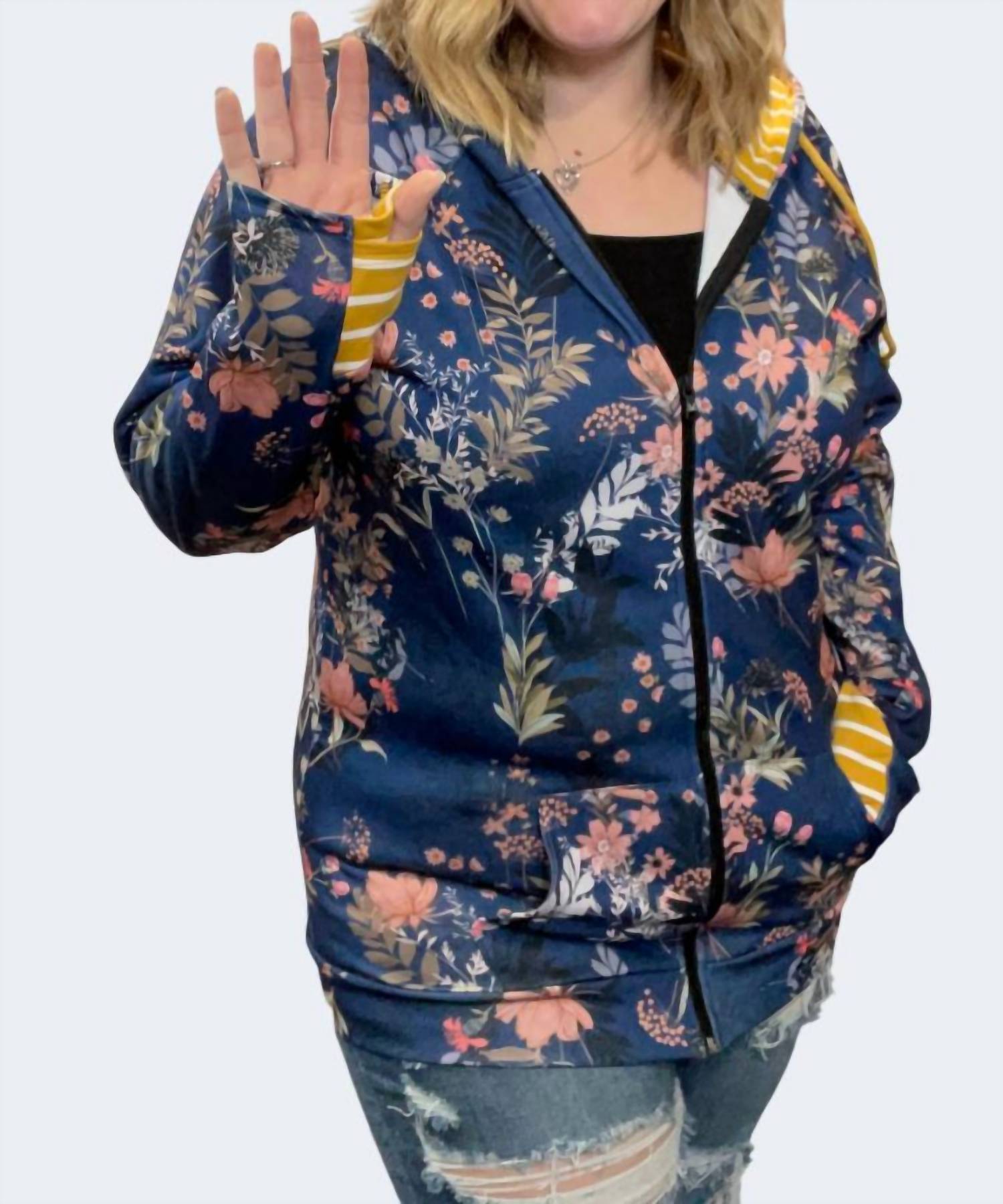 Michelle Mae - Floral Fullzip Hoodie