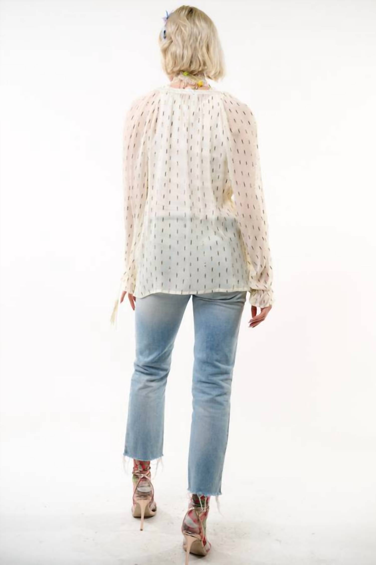 Aratta Maven Chiffon Blouse With Cami in ivory 1 - women's blouse - view 5