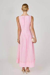 2.7 AUGUST APPAREL Julia Midi Dress in pink - women's dress - detail view