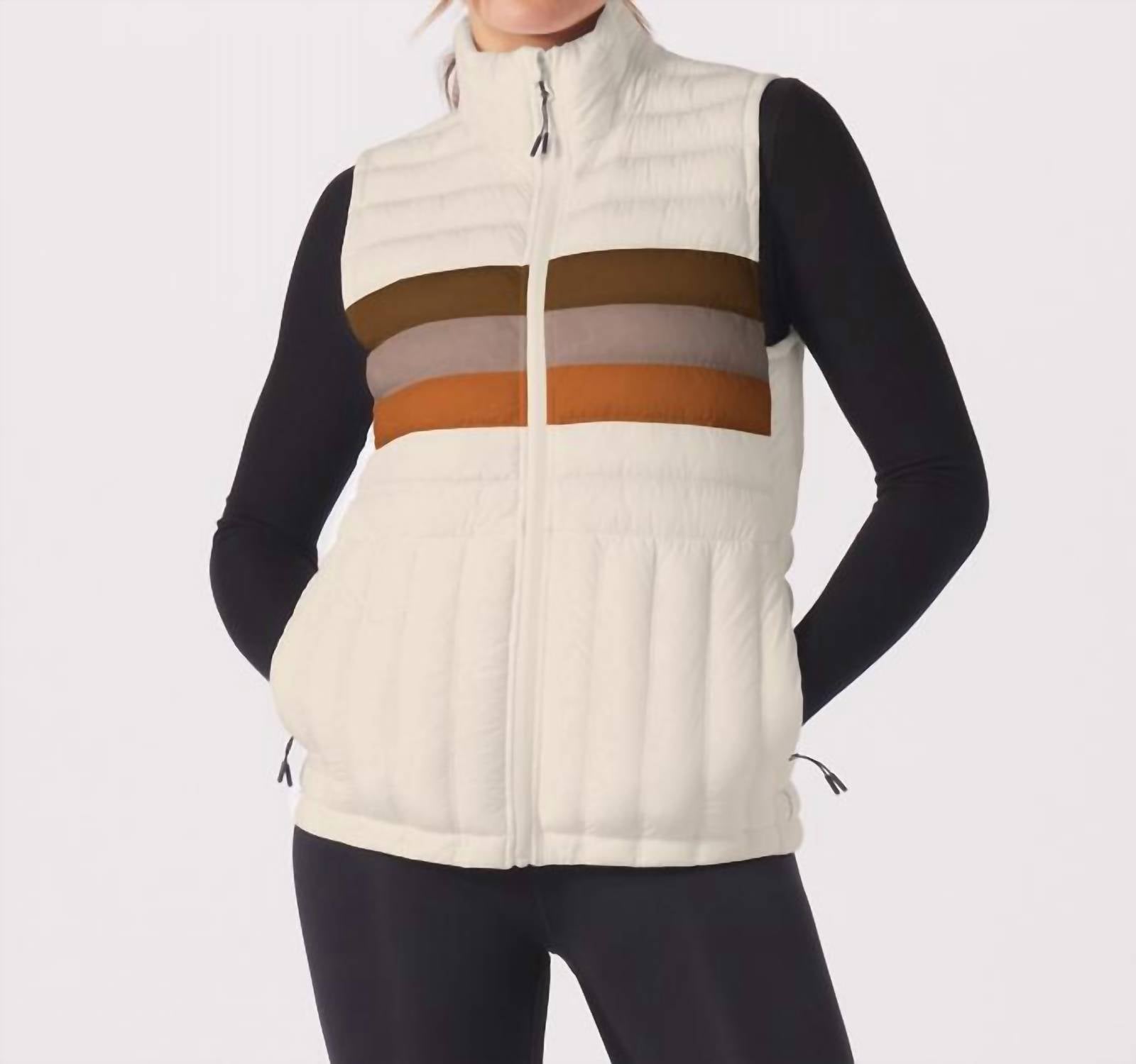 glyder Pure Puffer Vest in oatmilk chocolate - women's jacket