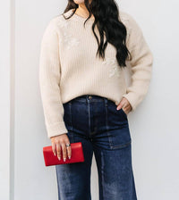 Heartloom - Floral Stitched Sweater