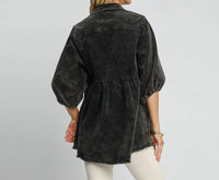 Umgee - Half Button Down Corduroy Tunic