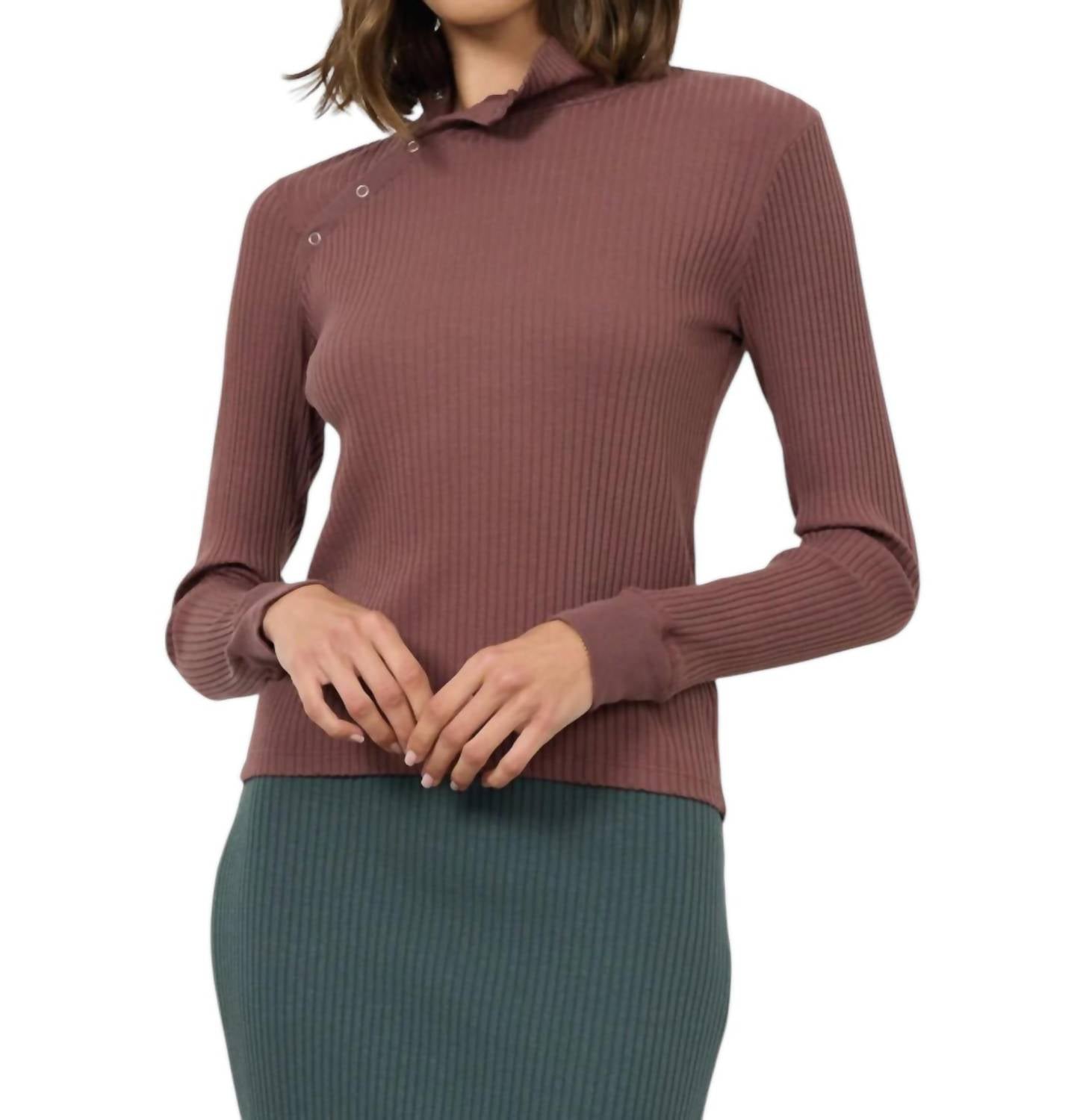 Lamade - ANDRE LONG SLEEVE SNAP TURTLENECK TOP