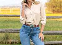 Madison Creek Outfitters Women's Claire Tencel Shirt in ivory - women's long sleeve top