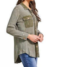 Tribal - Loose Combo Wash Effect Shacket