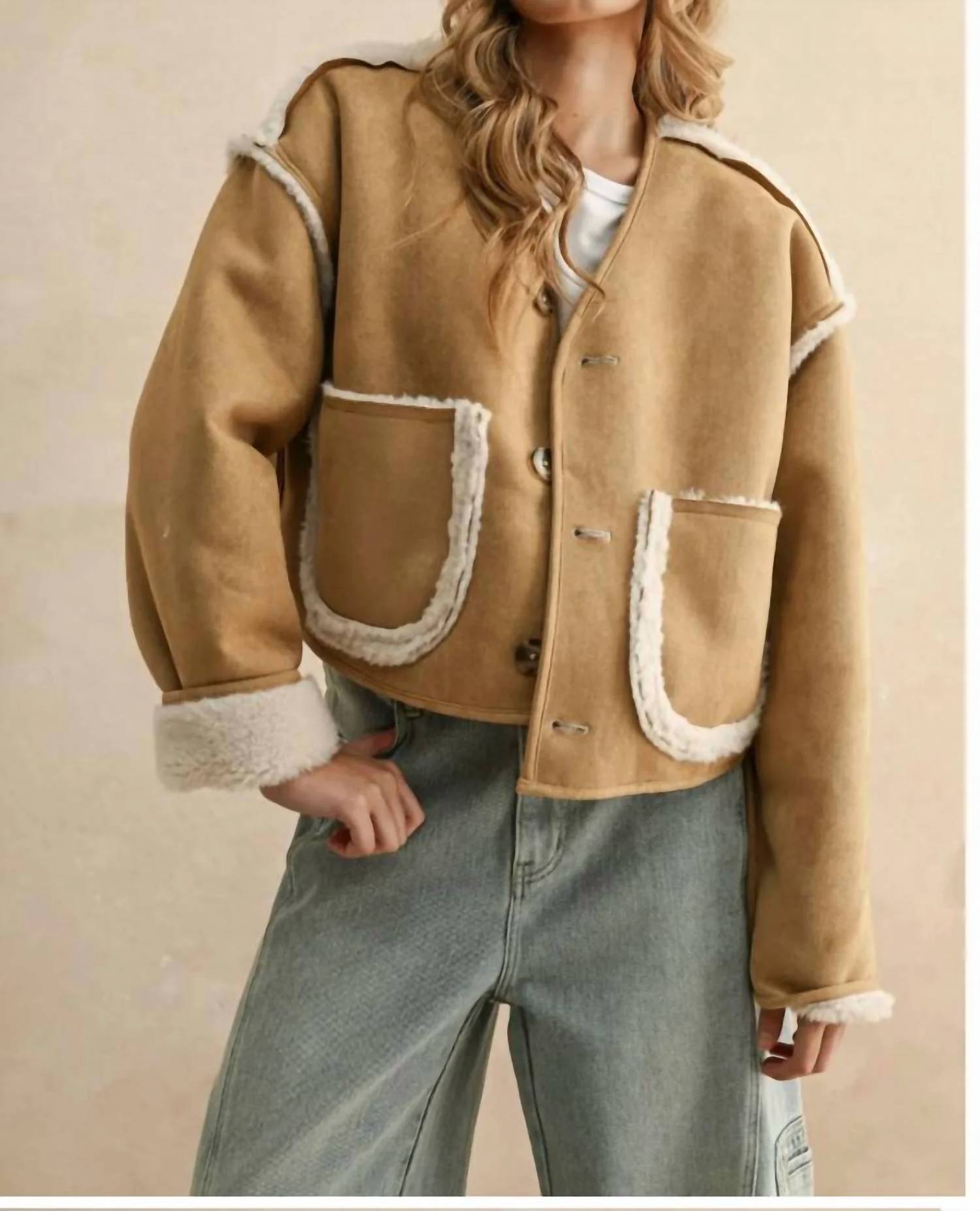 Miou Muse - Women's Sherpa & Suede Reversible Jacket