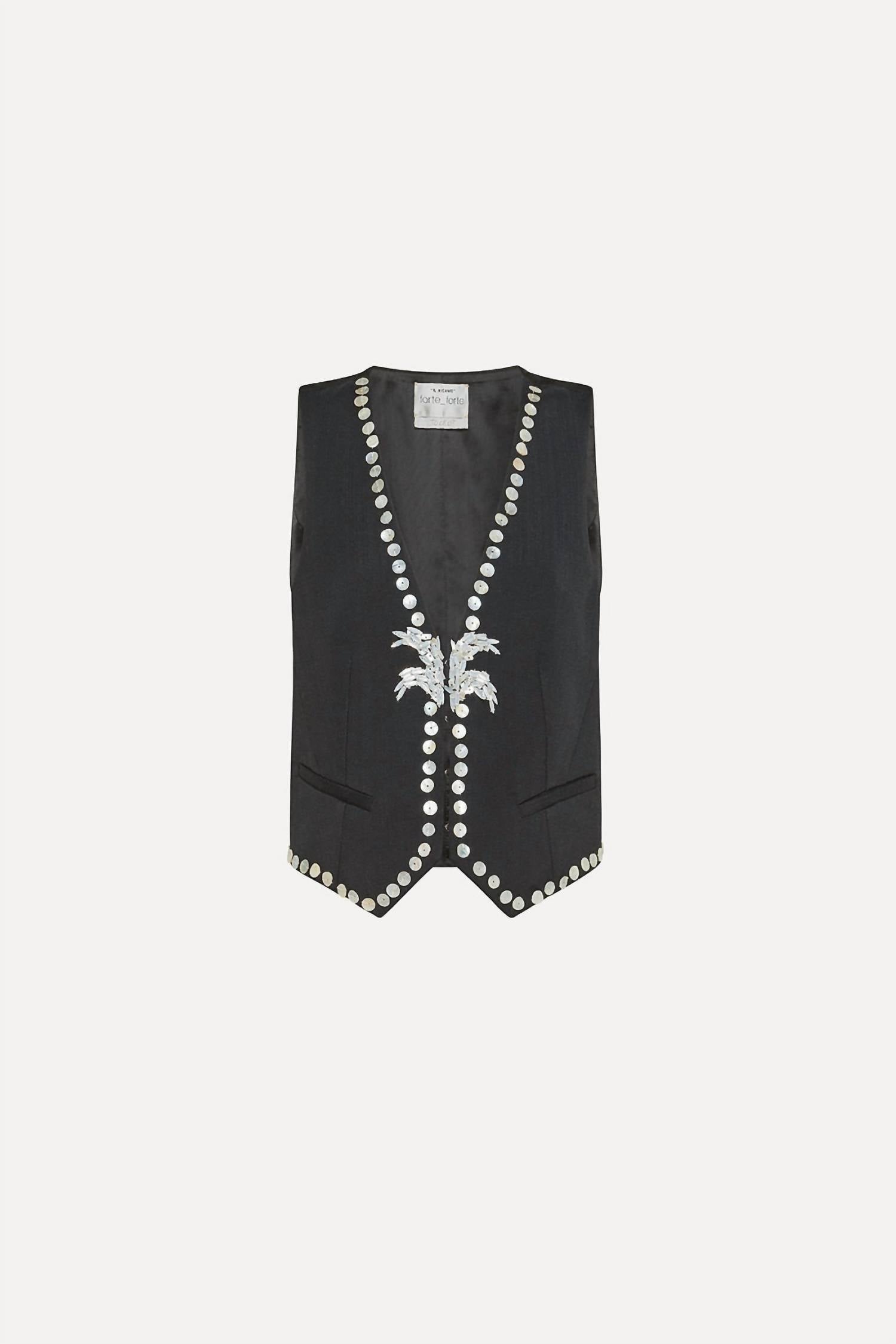 Forte Forte - Viscose Wool Slub Pearl Embroidered Vest
