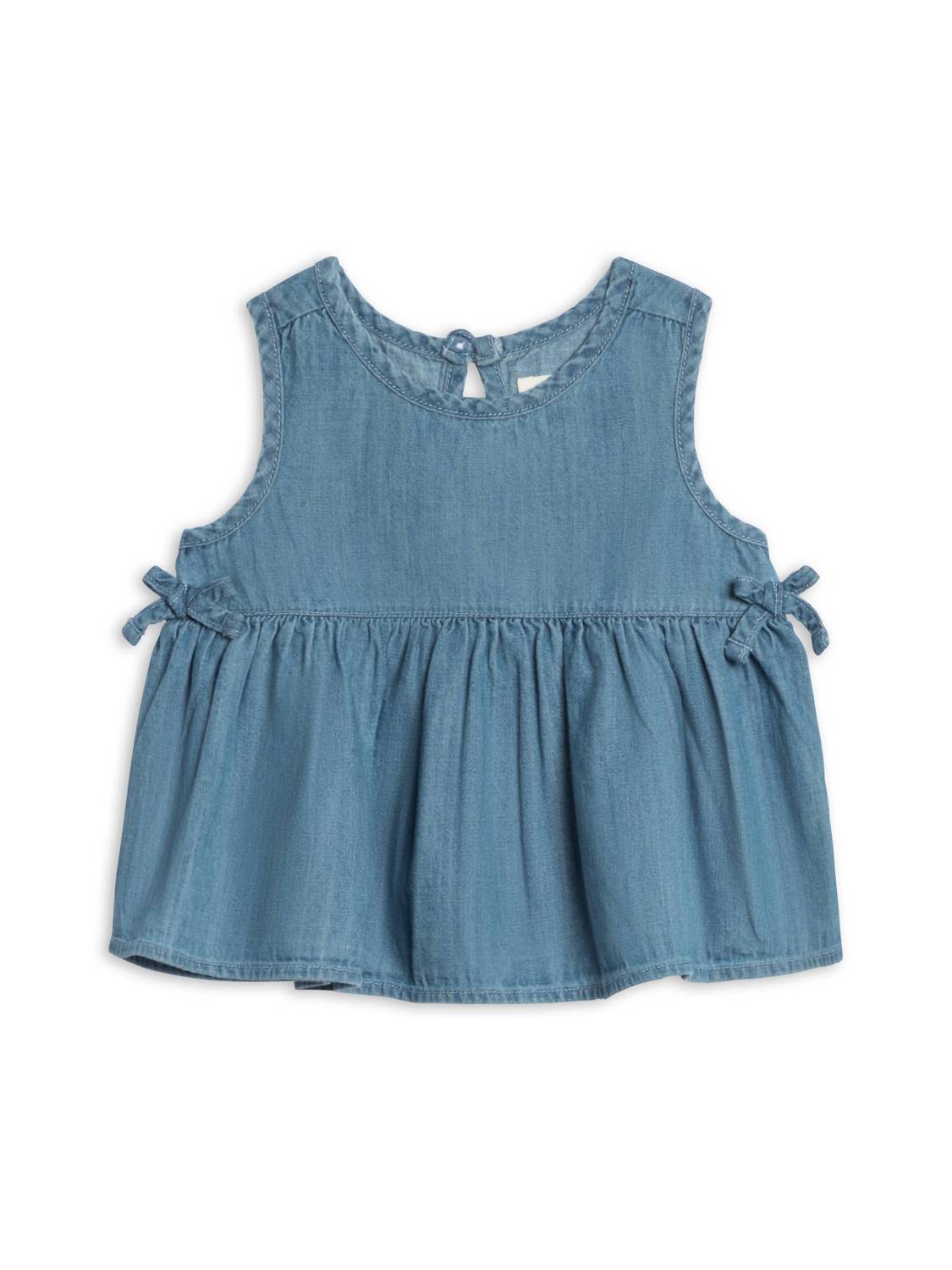 Colored Organics - Kids' Lana Chambray Ruffle And Bow Tank