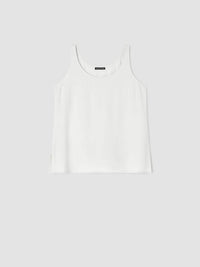 Eileen Fisher Sleeveless Silk Scoop Neck Tank Top in bone - women's tank top - view 4