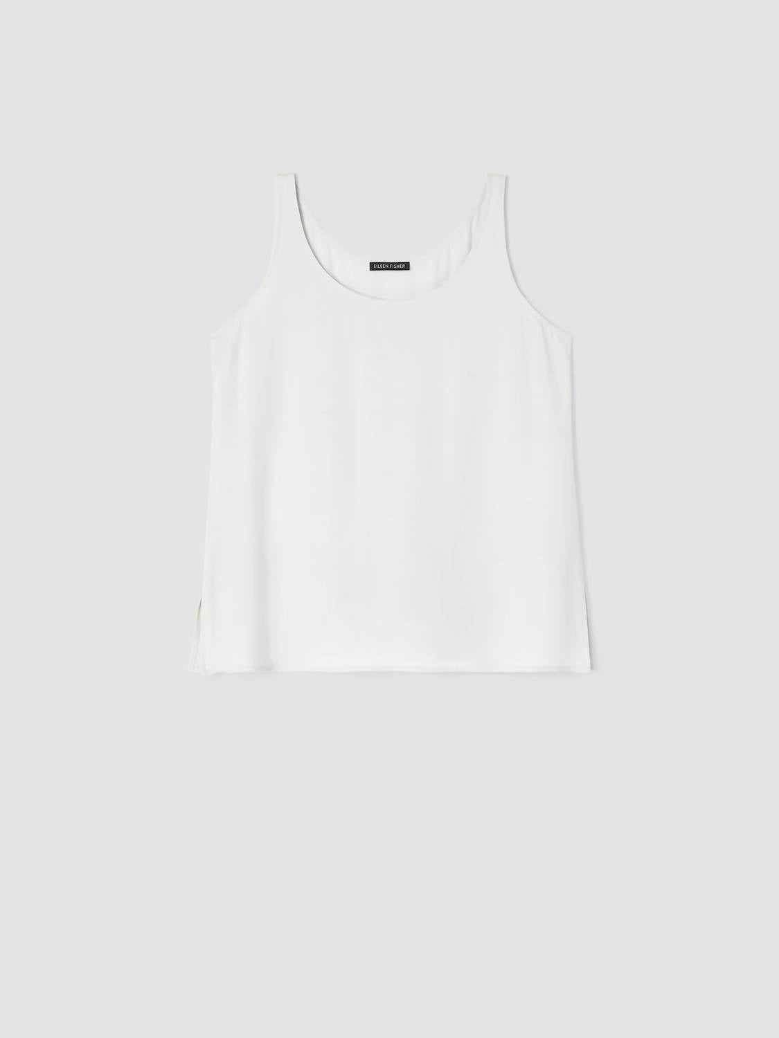 Eileen Fisher Sleeveless Silk Scoop Neck Tank Top in bone - women's tank top - view 4