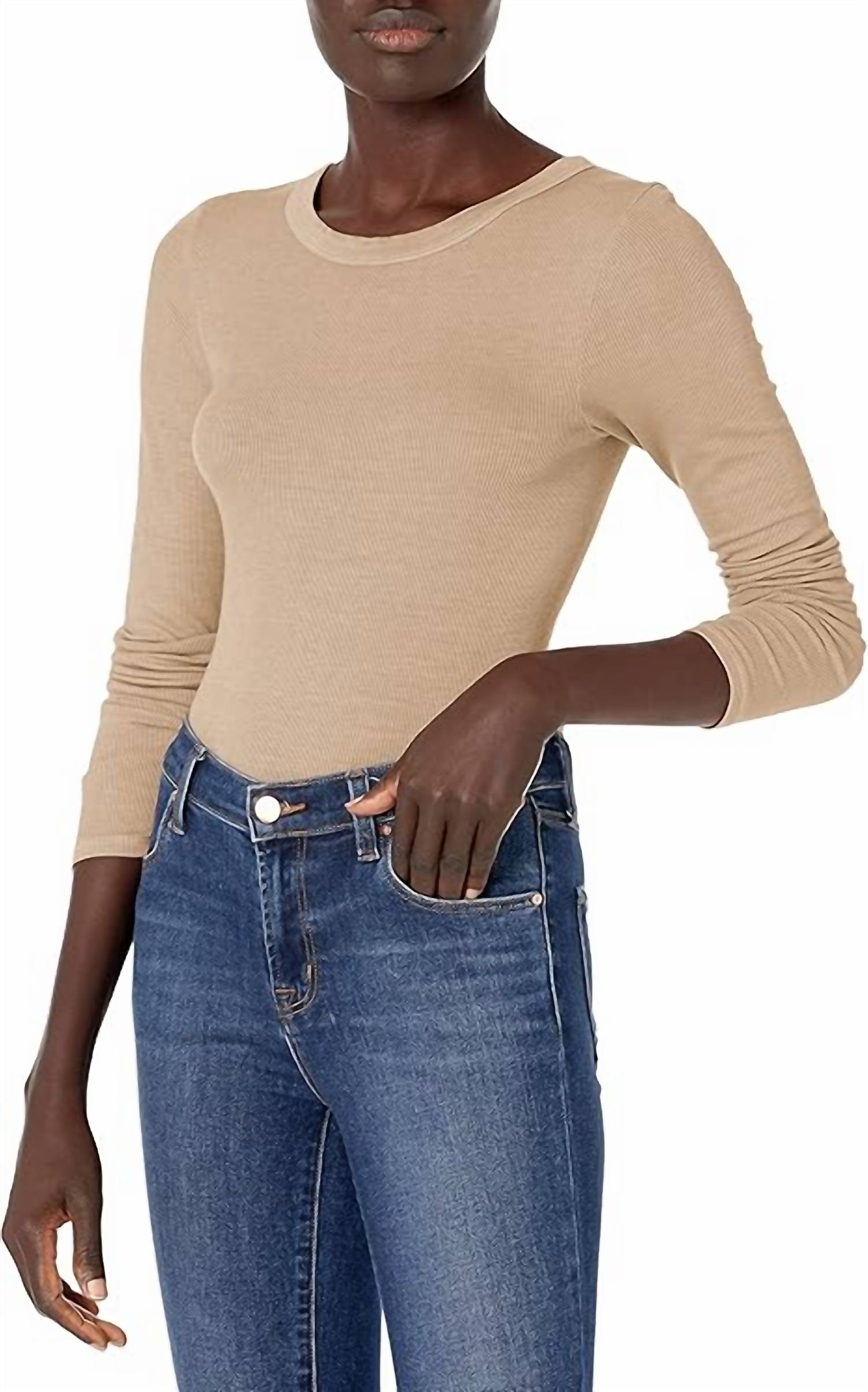 Enza Costa - SILK KNIT LONG SLEEVE CREW TEE