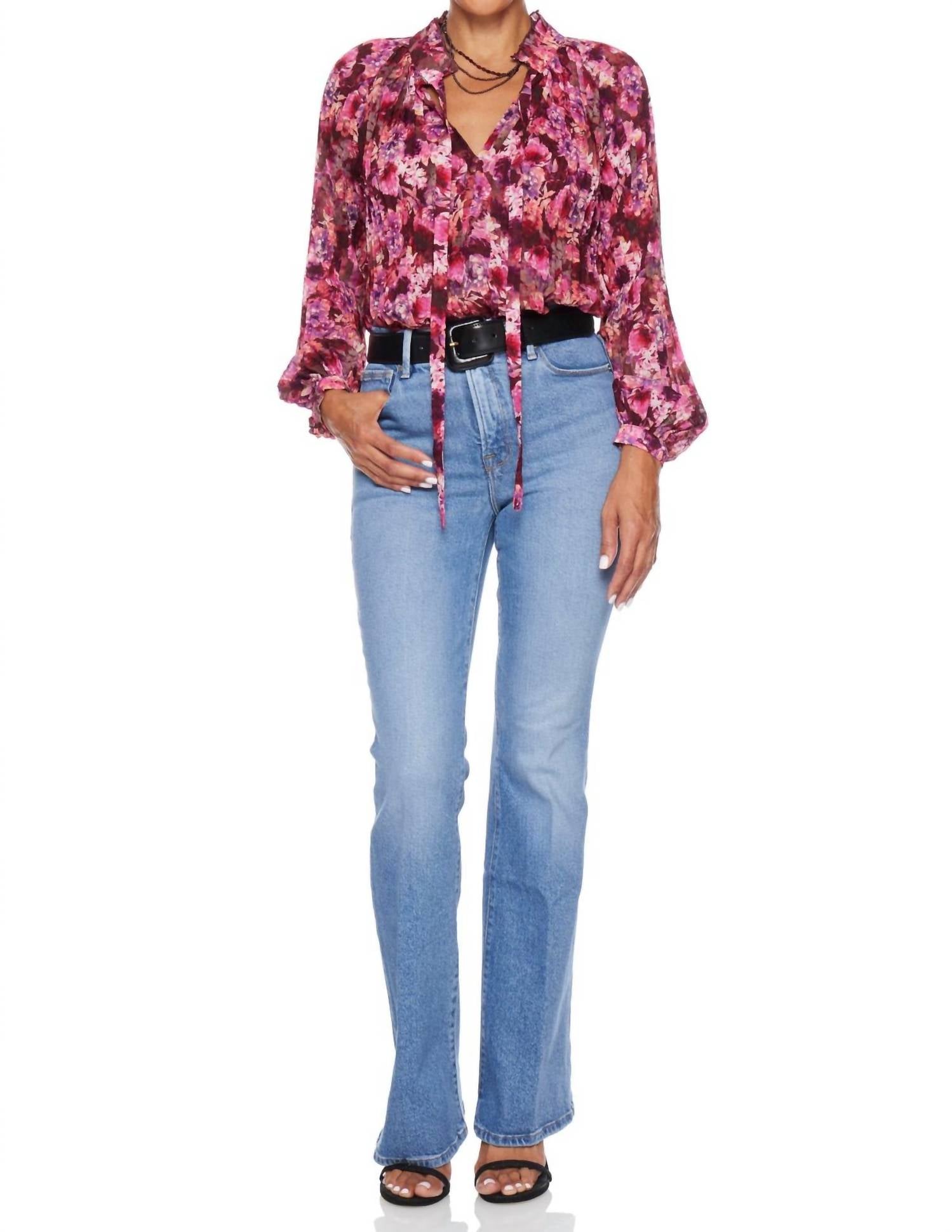LUCY PARIS Femine Floral Blouse in magenta - women's blouse