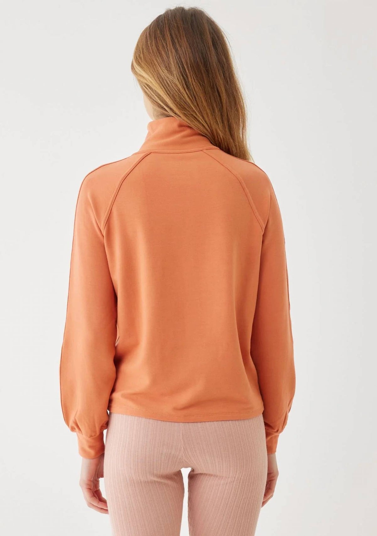 Majestic Filatures - French Terry Half Zip Mock Neck Sweater